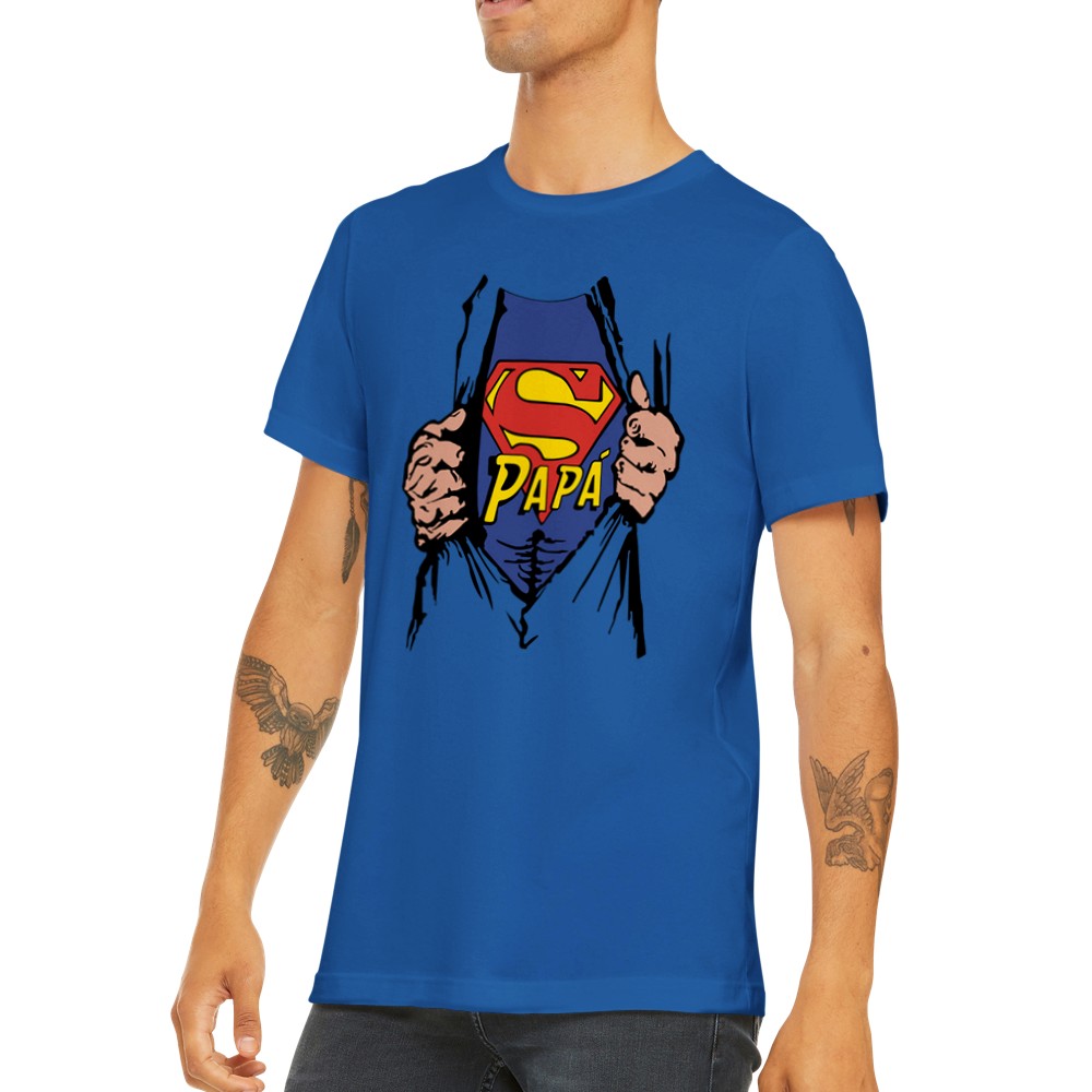 Citat T-shirt - Til Far Artwork - Super Papa - Premium Unisex T-shirt