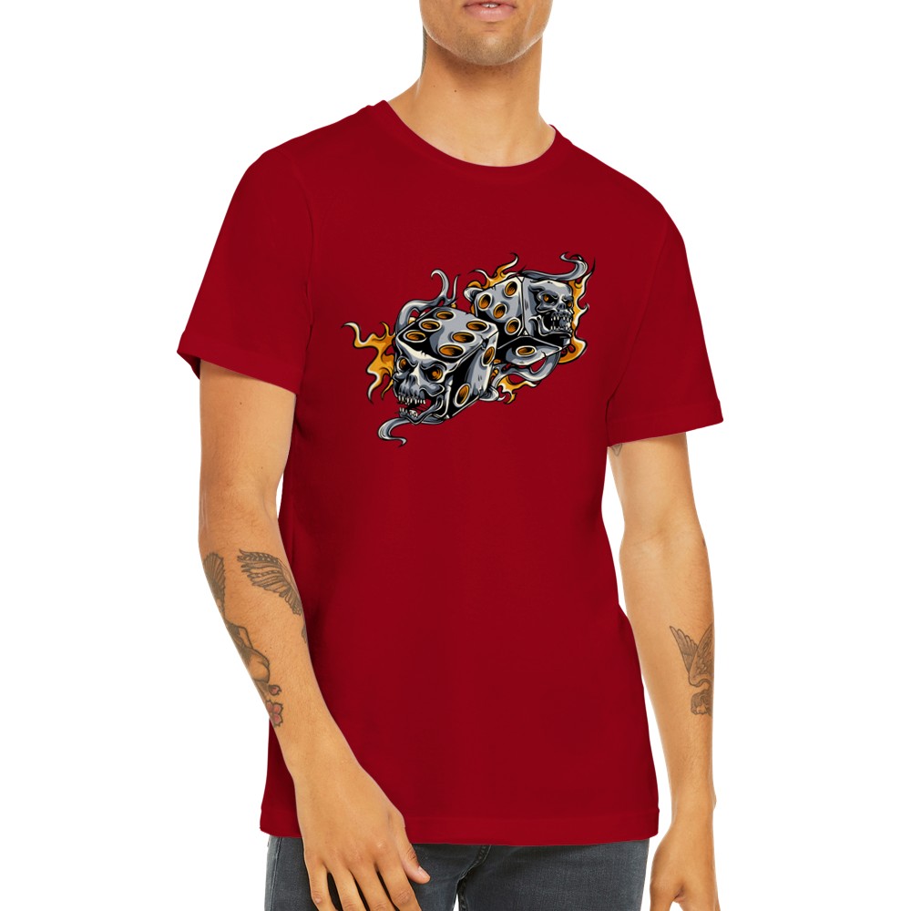 Artwork T-shirts - Dice Skulls Artwork - Premium Unisex T-shirt