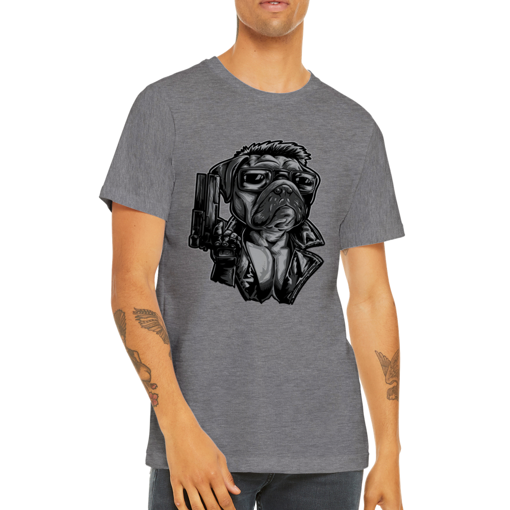 Funny T-Shirts - French Bulldog Frencinator Premium Unisex T-shirt