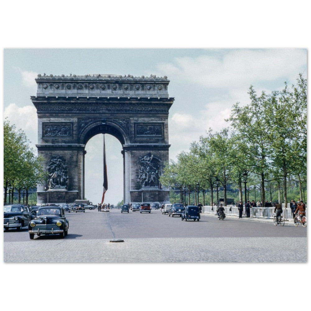 Poster – Paris und der Arc de Triomphe Vintage – hochwertiges mattes Papier