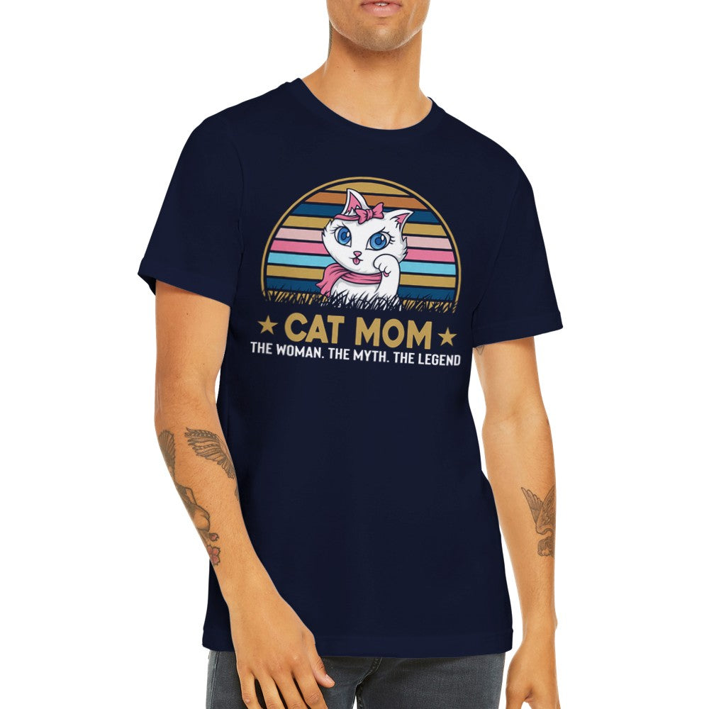 Funny T-Shirts - Kat Cat Mom - Premium Unisex T-shirt