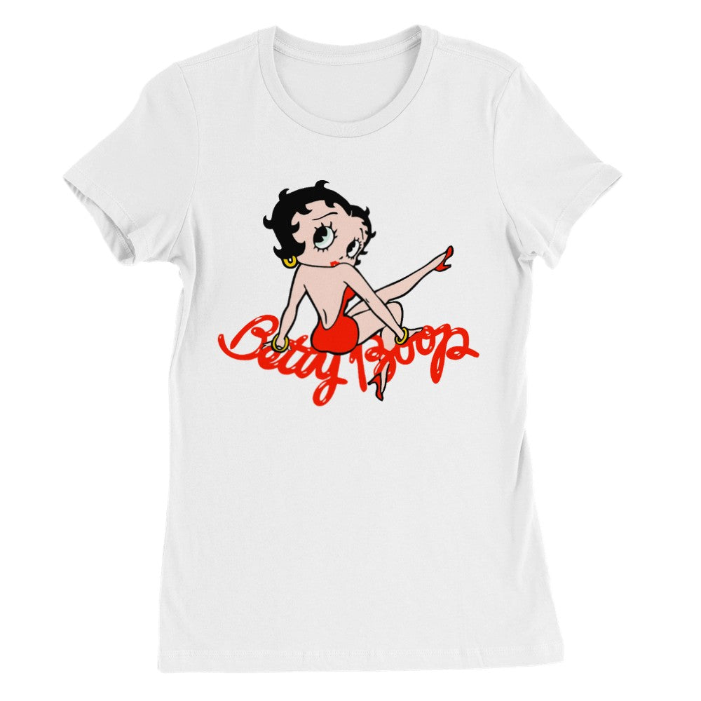 T-shirt - Betty Boop Klassik Artwork - Premium Kvinde Crewneck T-shirt