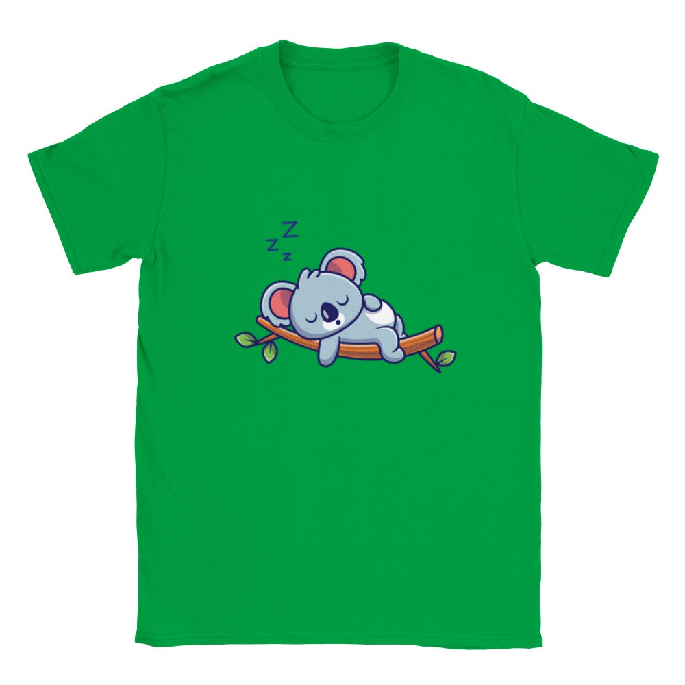 Børne T-shirt - Sød Sleppy Koala - Klassisk Børne Crewneck T-shirt