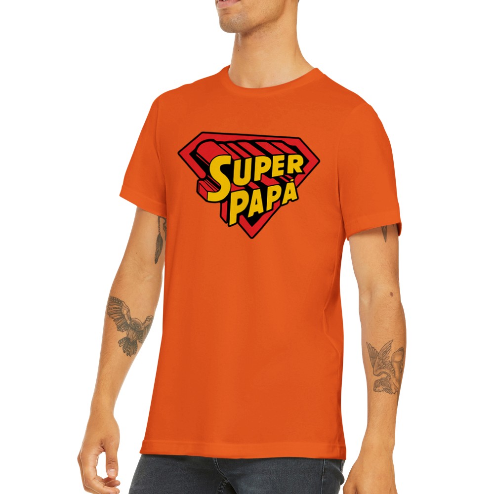 Quote T-shirt - For Dad - Super Papa artwork - Premium Unisex T-shirt
