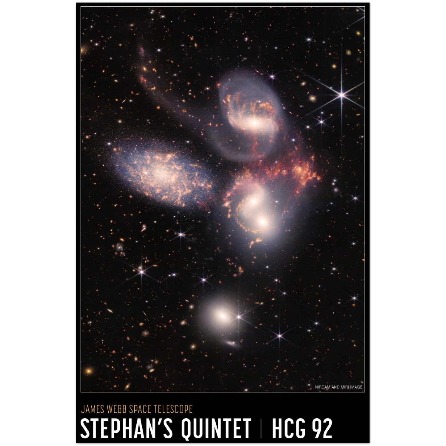 NASA-Poster – Quintett-Poster James Webb Space Telescope der NASA – hochwertiges mattes Papier