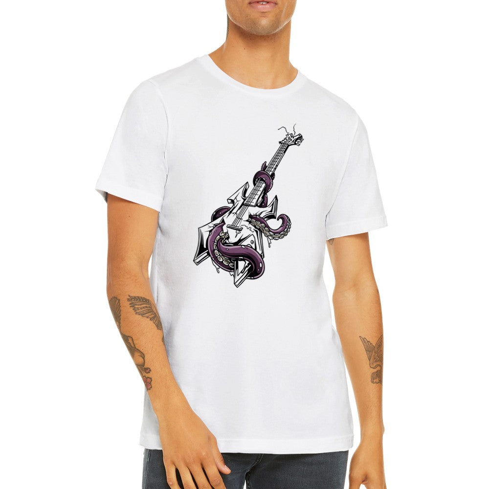 Musik-T-Shirts - Gitarren-Tintenfisch-Rock-Grafik - Premium-Unisex-T-Shirt 