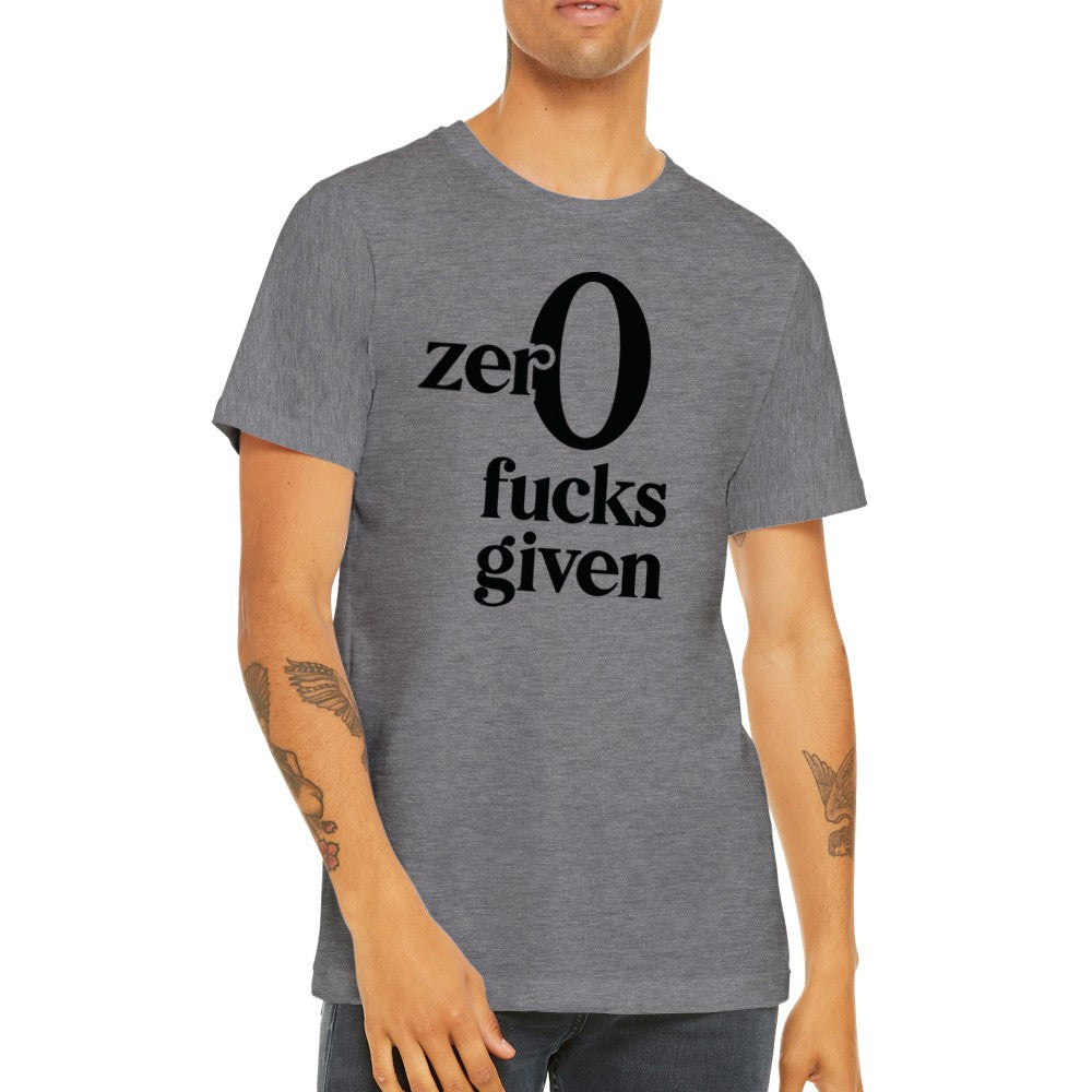 Citat T-shirt - Sjove Citater - Zero Fucks Fiven - Premium Unisex T-shirt