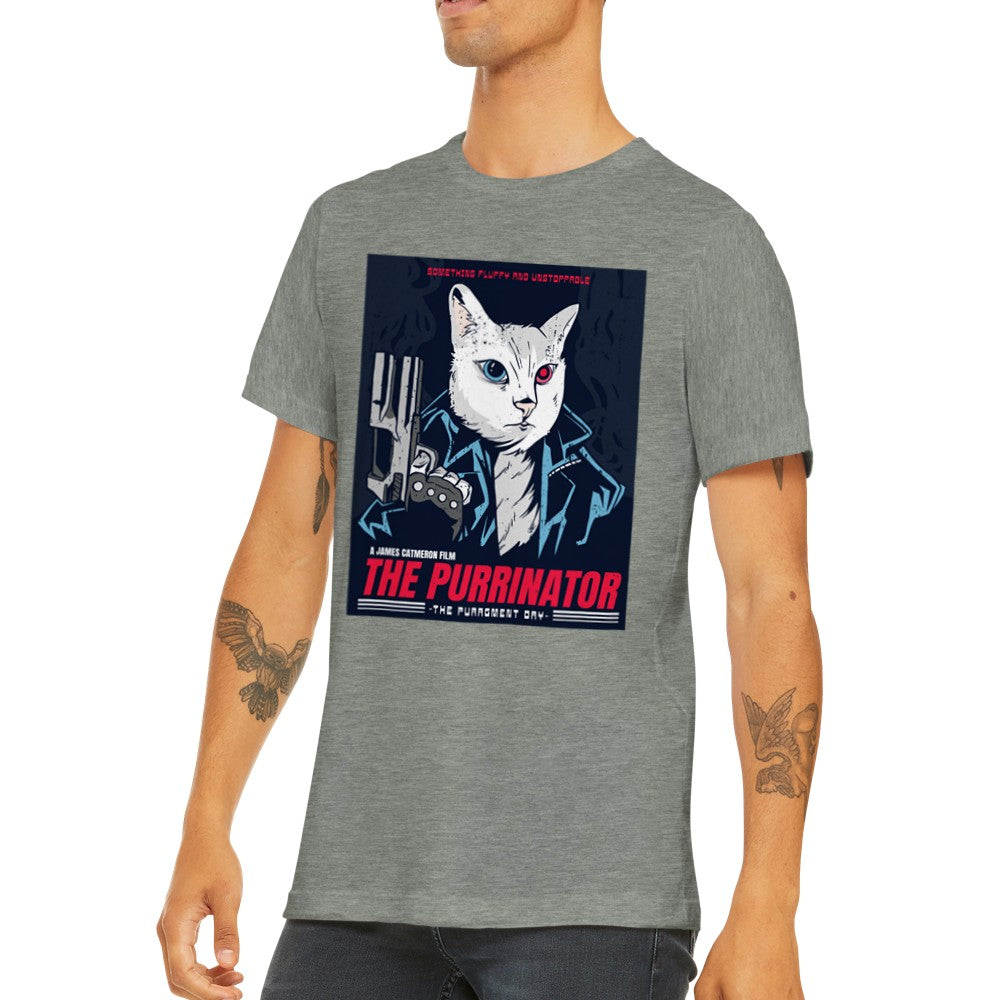 Citat T-shirt - Sjove Designs Artwork -The Purrinator Kat Premium Unisex T-shirt