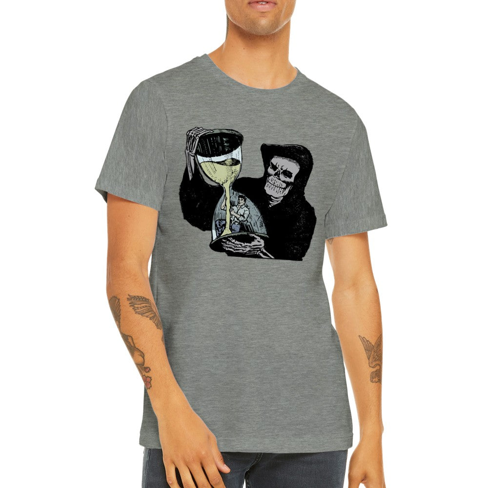 Artwork T-Shirt - Grim Reaper Times Up Artwork - Premium Unisex T-Shirt