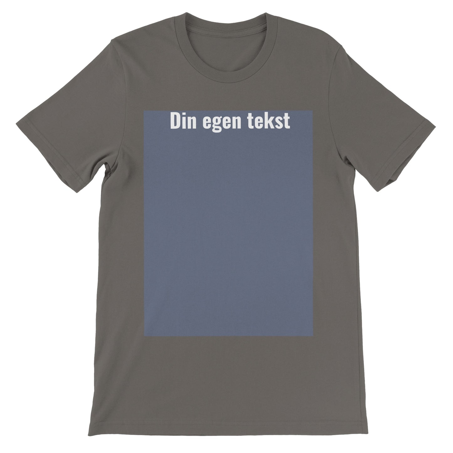 Design Selv T-shirt (billede eller (HVID) tekst ) Premium Unisex Mørkegrå T-shirt  med tekst og billede boks på t-shirt