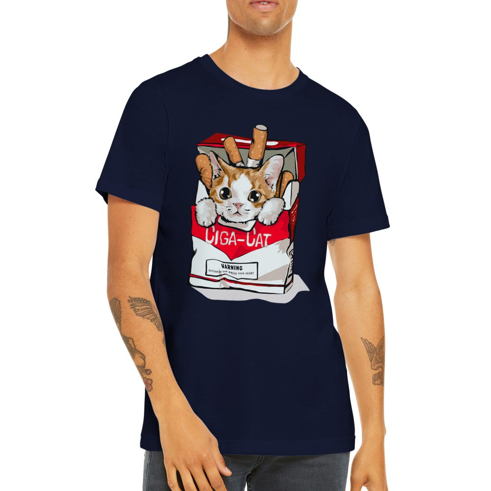 Sjove T-shirts - Kat - Ciga-cat - Premium Unisex T-shirt