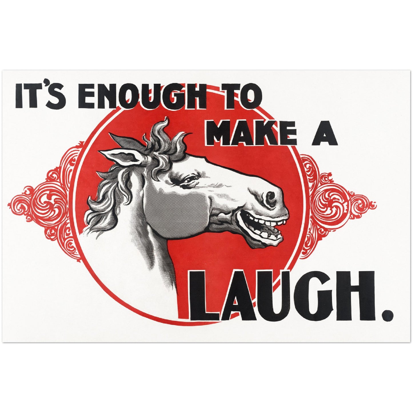 Plakat - It´s Enough To Make Horse Laugh (1896) Premium Mat Plakat Papir