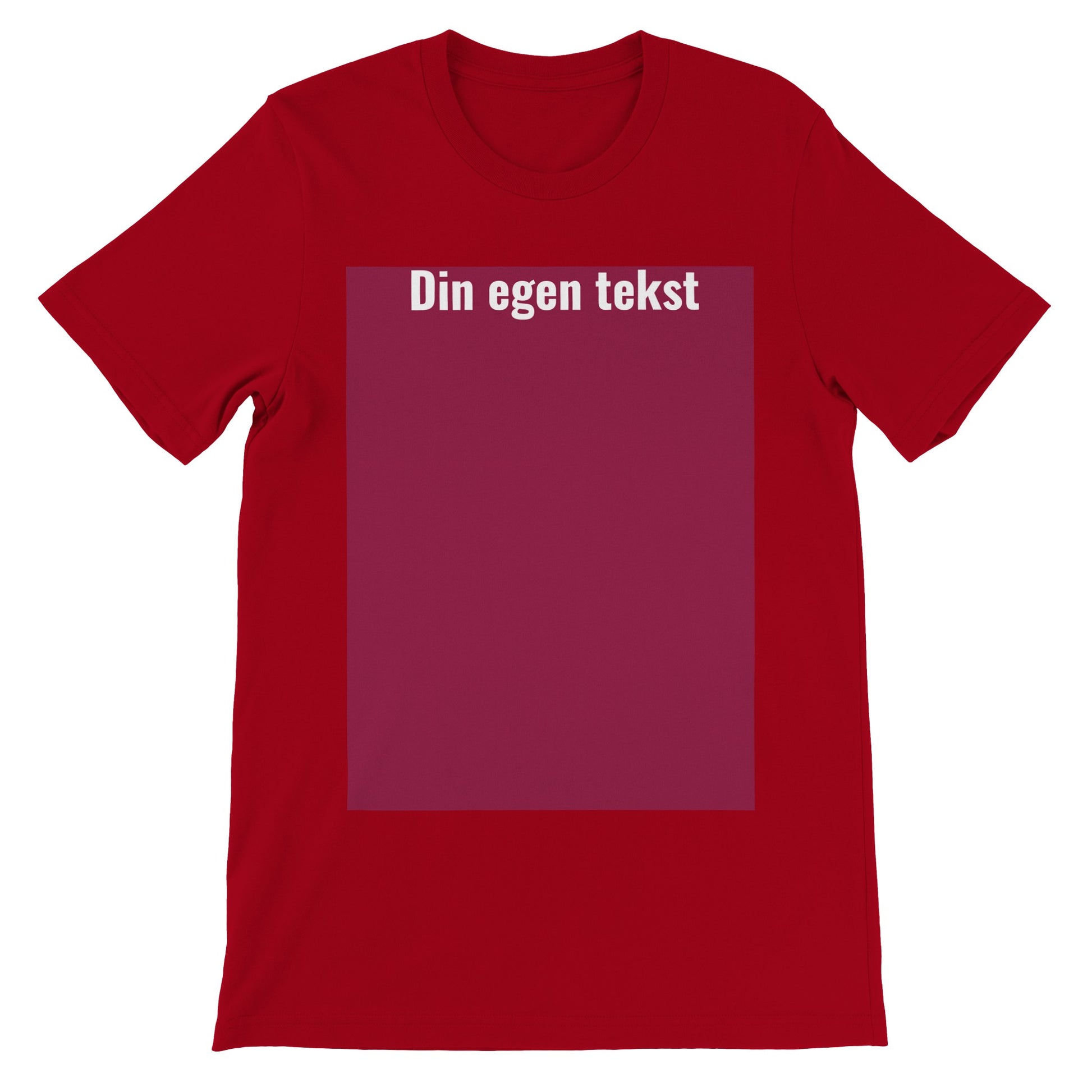 Design Selv T-shirt (billede eller (HVID) tekst ) Premium Unisex Rød T-shirt  med tekst og billede boks på t-shirt