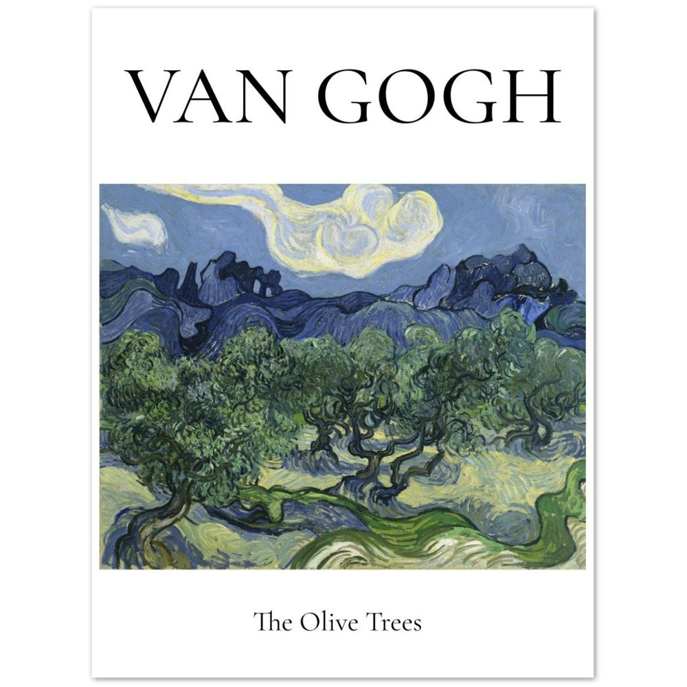 Poster Van Gogh Berühmte Landschaftsmalerei: Olivenbäume mit Alpilles