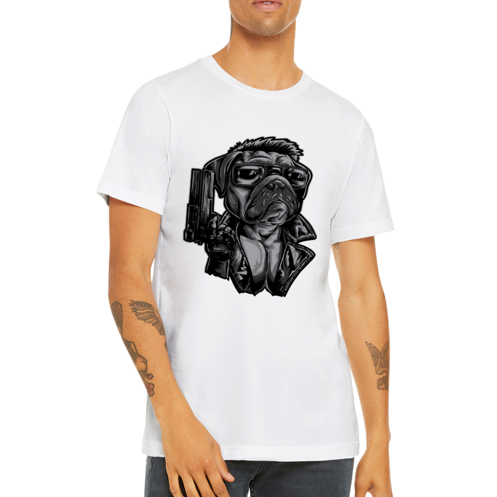 Funny T-Shirts - French Bulldog Frencinator Premium Unisex T-shirt