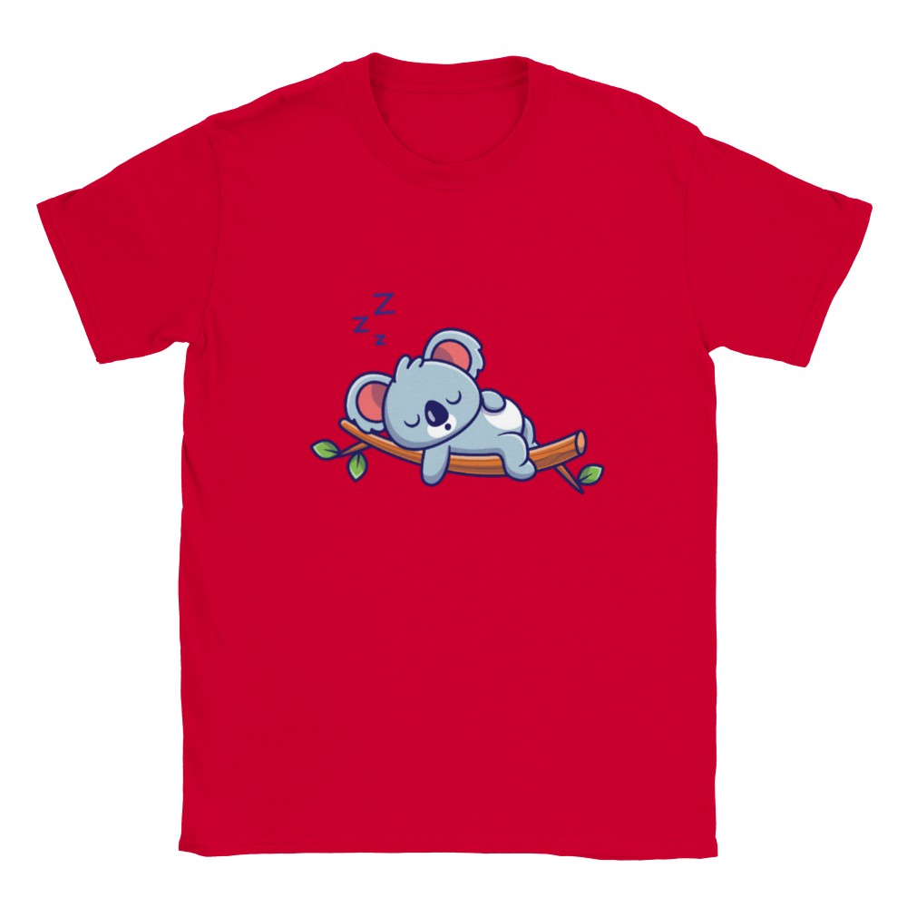Børne T-shirt - Sød Sleppy Koala - Klassisk Børne Crewneck T-shirt