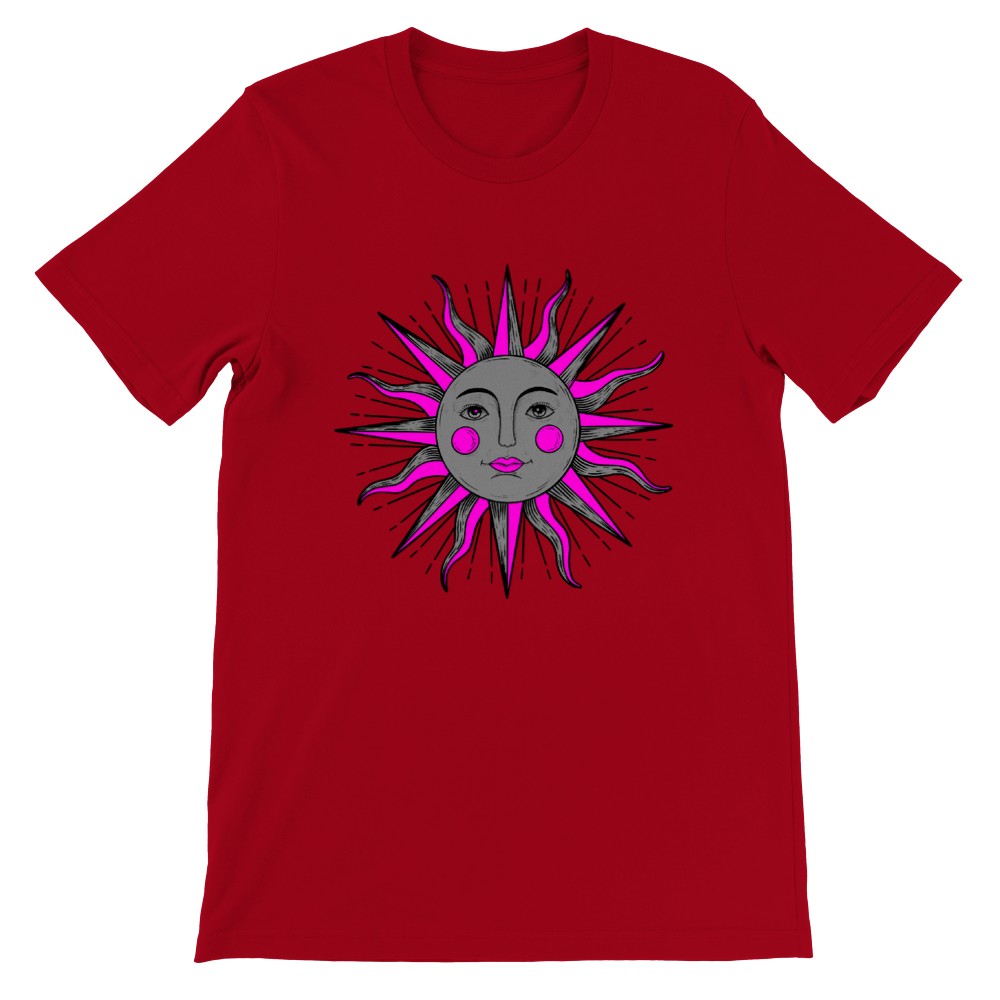 Artwork T-Shirt – Pink Eyed Sun – Premium-Unisex-T-Shirt mit Rundhalsausschnitt 