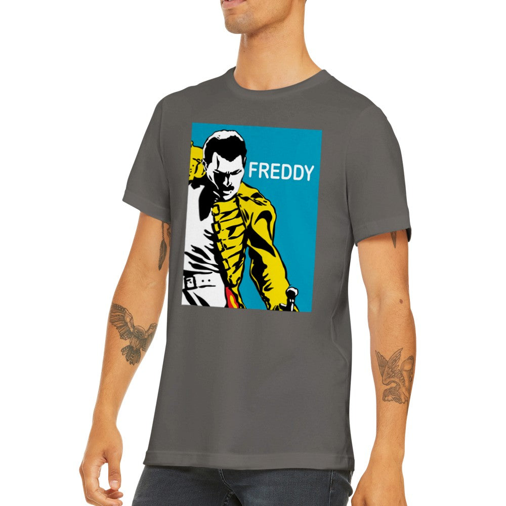 Musik-T-Shirt - Queen Artwork - Freddy Retro Art Premium Unisex T-Shirt 