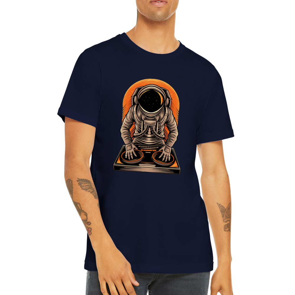 Sjove T-shirts - Cool Space Man DJ Artwork Premium Unisex T-shirt