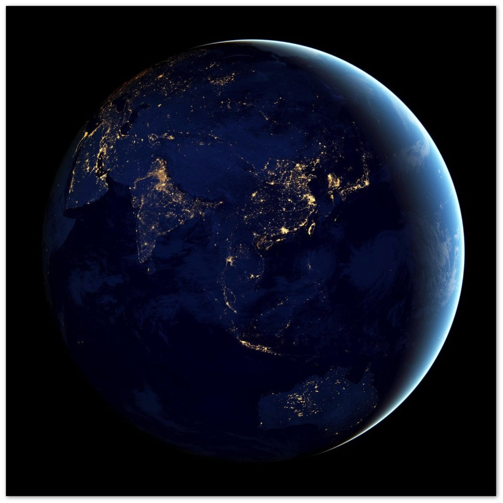 Poster – Asien und Australien bei Nacht – von der NASA – mattes Posterpapier