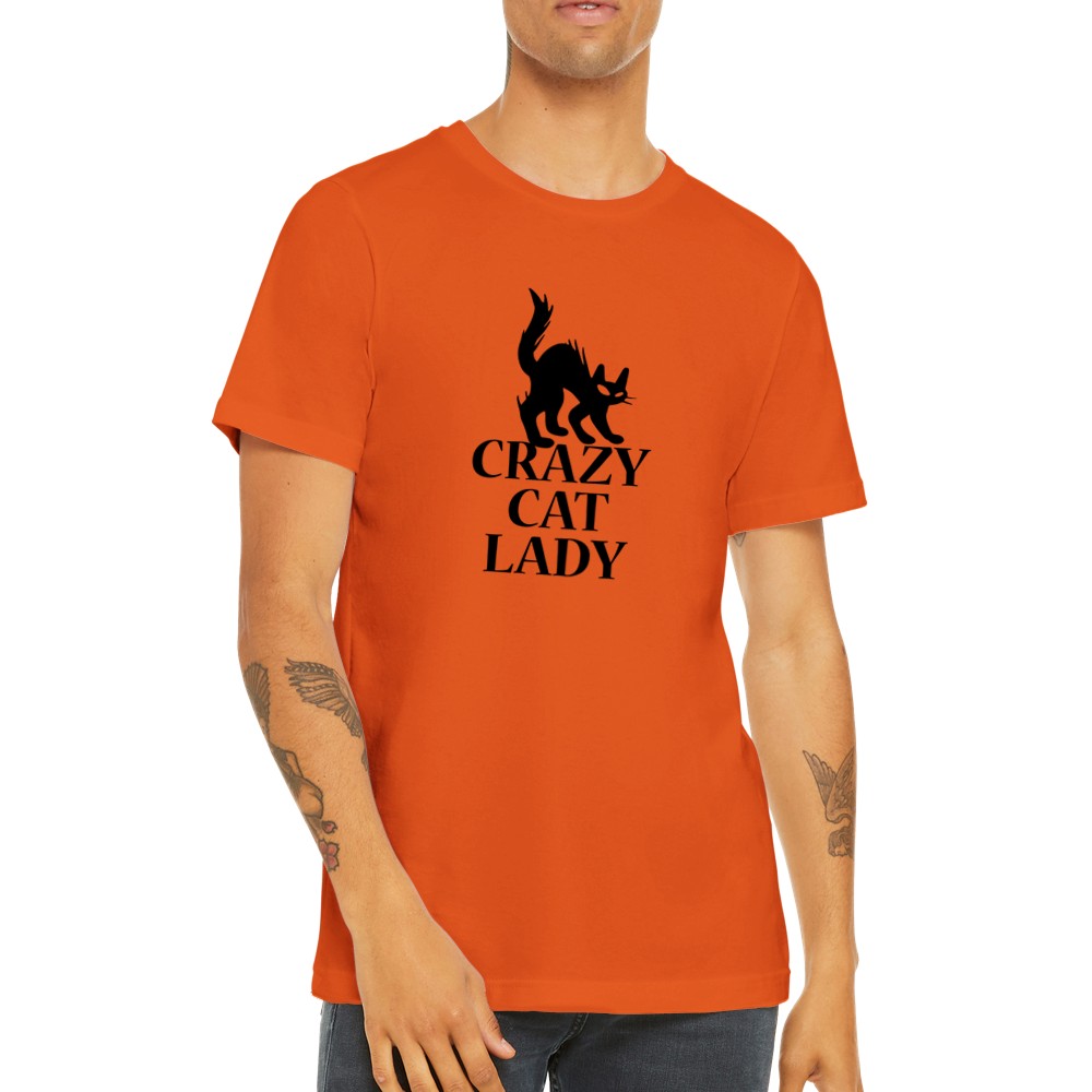 Funny T-Shirts - Cat Crazy Cat Lady - Premium Unisex T-shirt