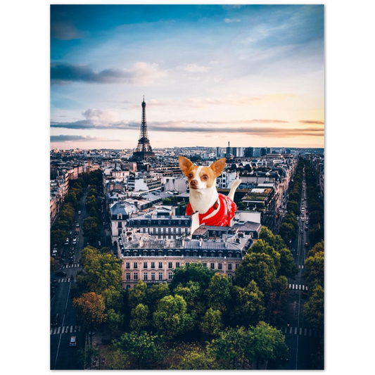 Poster Artwork – Chihuahua vs Paris – Classic Mat Museum Posterpapier 