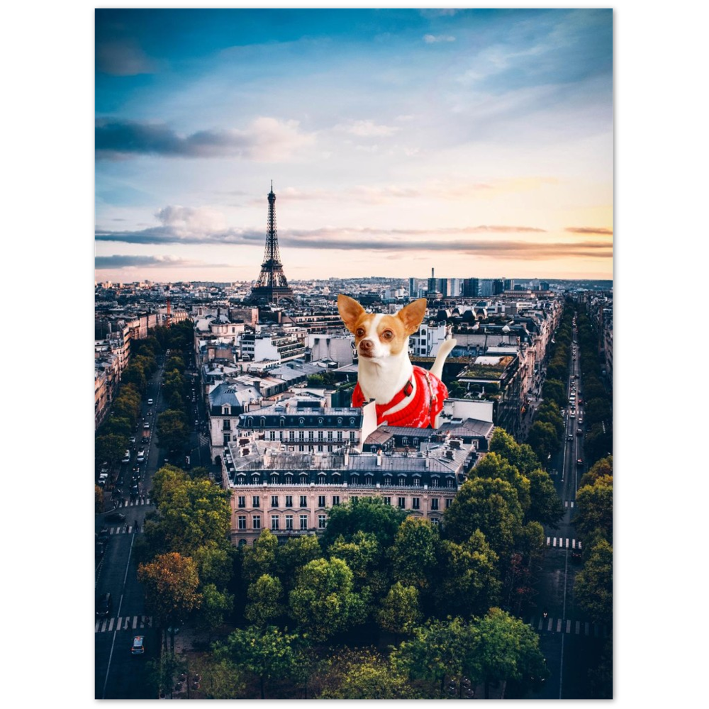 Poster Artwork – Chihuahua vs Paris – Classic Mat Museum Posterpapier 