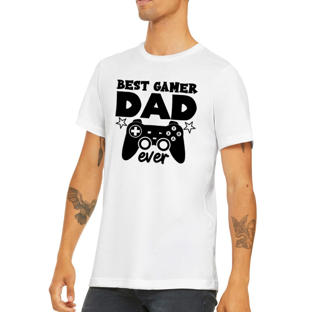 Zitat T-Shirt - Papa Zitate - Best Gamer Dad Premium Unisex T-Shirt