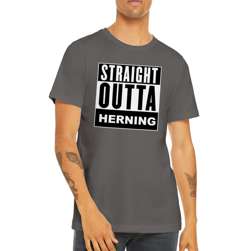 Sjove By T-shirt - Straight Outta Herning - Premium Unisex T-shirt