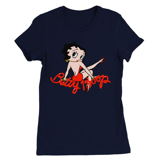 T-shirt - Betty Boop Klassik Artwork - Premium Kvinde Crewneck T-shirt