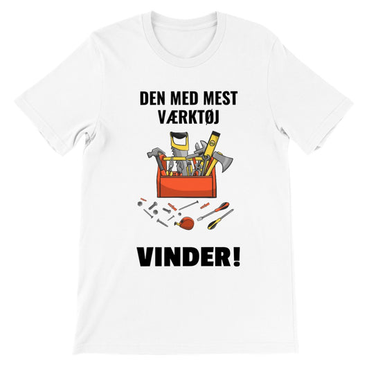 Citat T-shirt - Håndværker - Den Med Mest Værktøj Vindet - Premium Unisex T-shirt