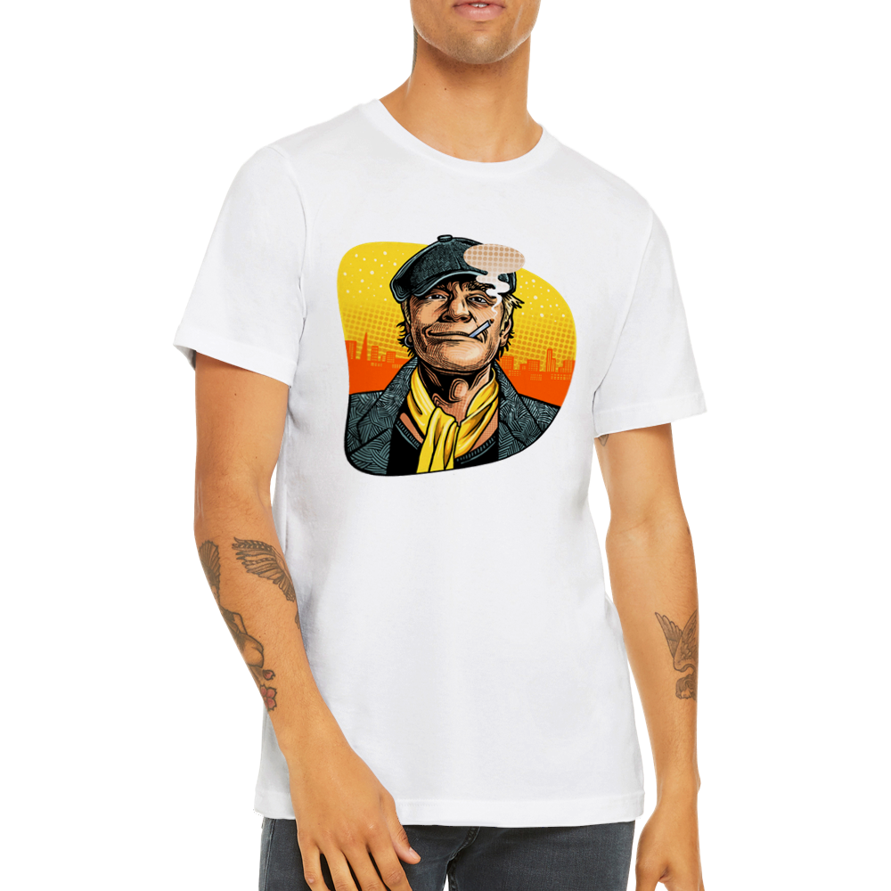 Tshirt kim Larsen motiv musik t-shirt Celeb T-shirts - Kim Larsen Artwork - Hvid Premium Unisex T-shirt