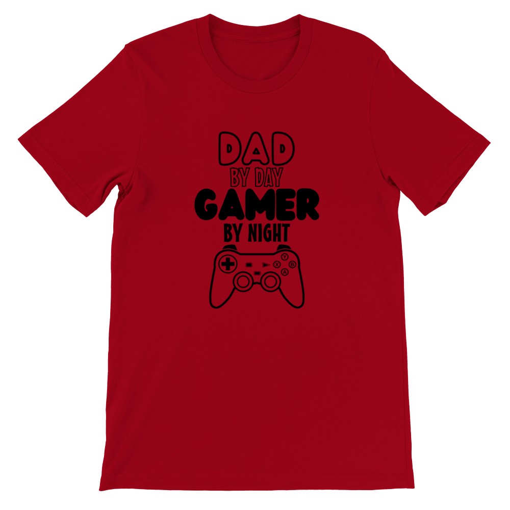 Far Citater - Dad By Day Gamer By Night Rød Premium Unisex T-shirt