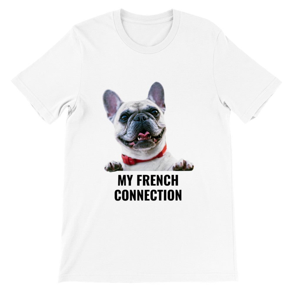 Lustige Grafik-T-Shirts - mein Unisex-T-Shirt der französischen Verbindung (Bulldogge). 