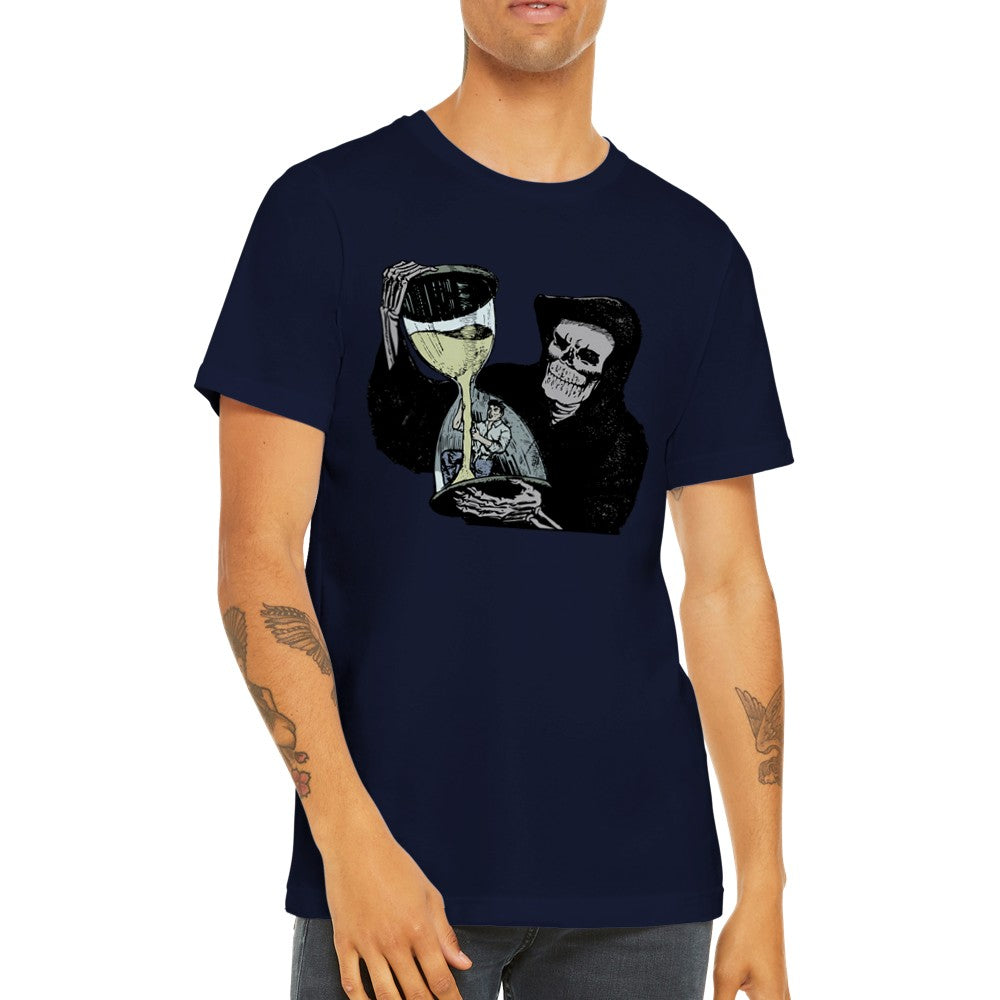 Artwork T-Shirt - Grim Reaper Times Up Artwork - Premium Unisex T-Shirt