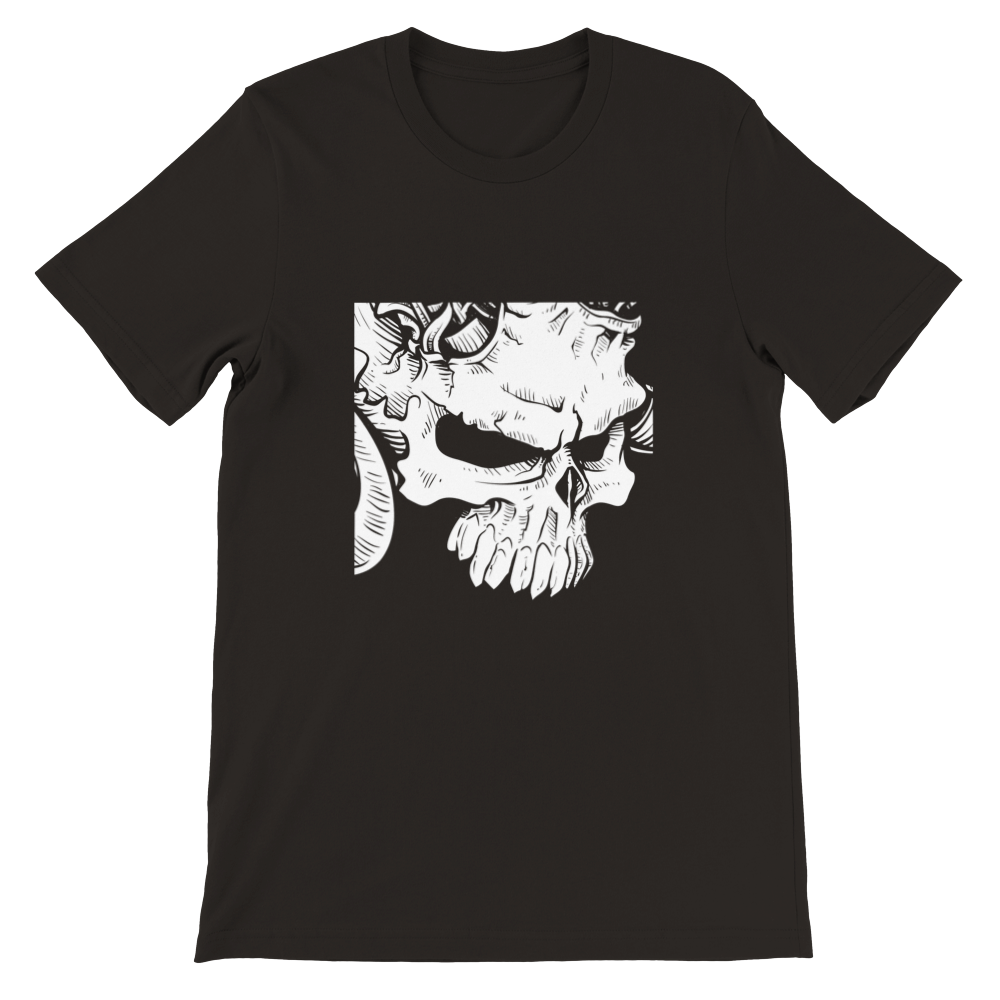 Artwork T-Shirts - Badass Mad Skull Artwork Premium Unisex T-shirt