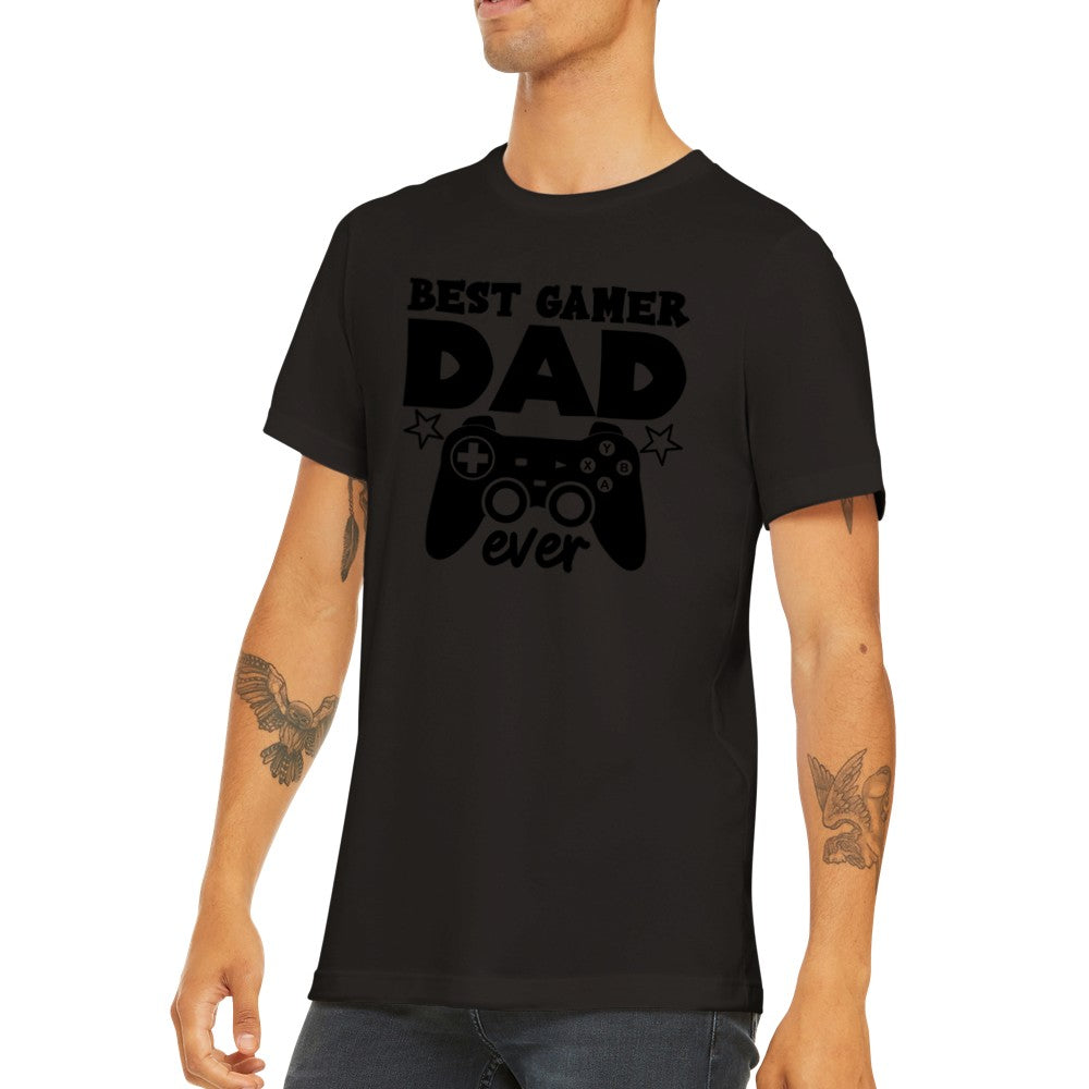 Zitat T-Shirt - Papa Zitate - Best Gamer Dad Premium Unisex T-Shirt