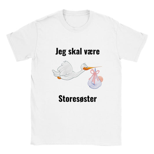 Sjove Børne T-shirts - Jeg Skal Være Storesøster - Hvid Klassisk Børne T-shirt
