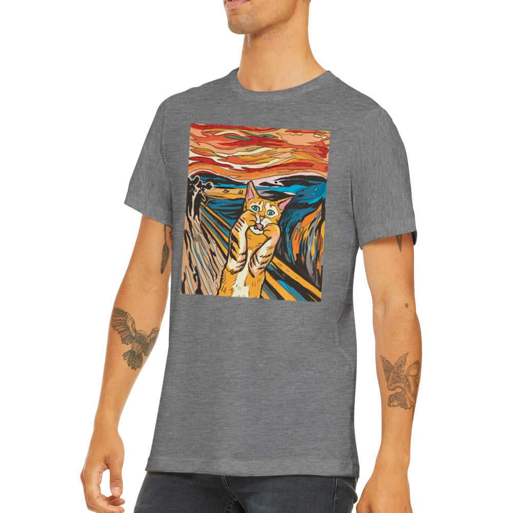 Zitat T-Shirt - Lustige Designs Artwork - Scream From The Cat Premium Unisex T-Shirt 