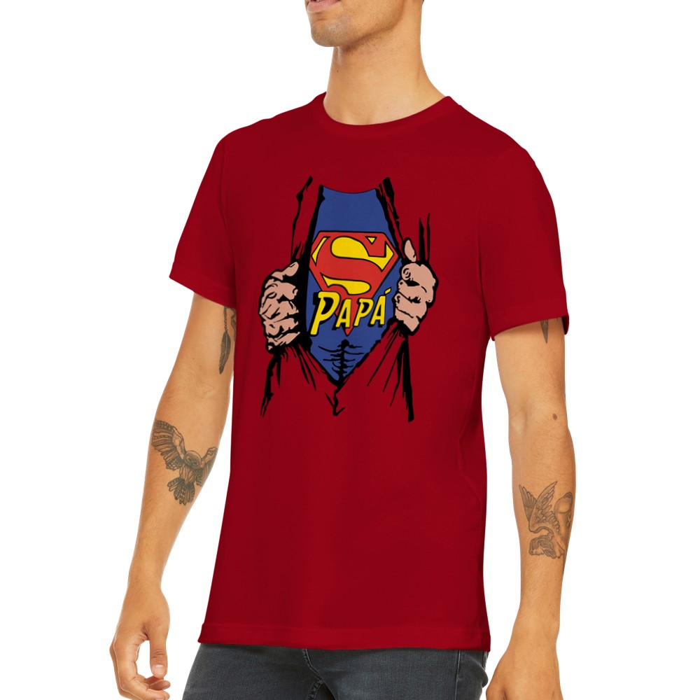 Quote T-shirt - For Dad Artwork - Super Papa - Premium Unisex T-shirt