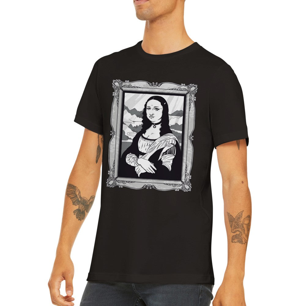 Citat T-shirt - Sjove Designs Artwork - Mona Lisa Vamp Premium Unisex T-shirt