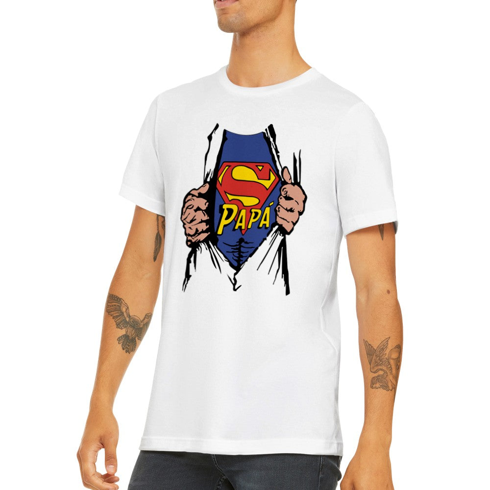 Citat T-shirt - Til Far Artwork - Super Papa - Premium Unisex T-shirt