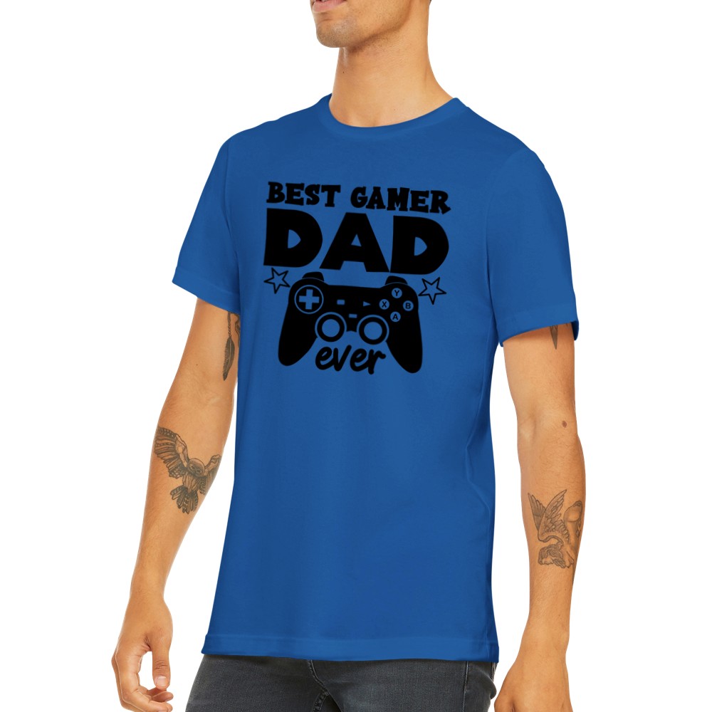 Zitat T-Shirt - Papa Zitate - Best Gamer Dad Premium Unisex T-Shirt