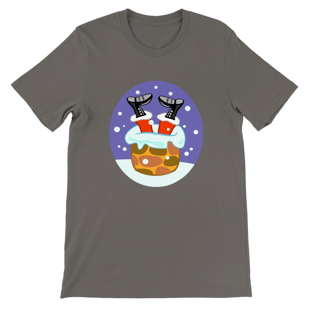 Sjove T-shirts - Stuck Santa - Premium Unisex Crewneck T-shirt