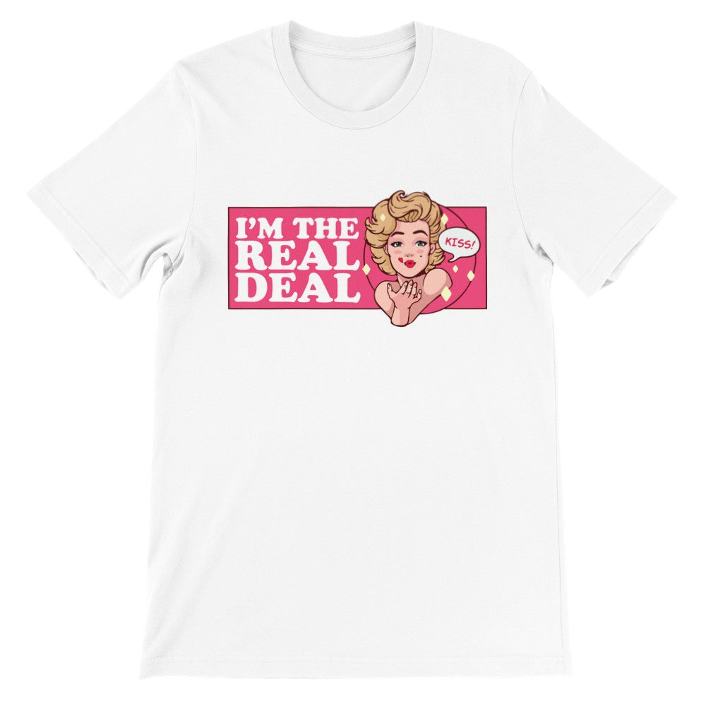 Zitat T-Shirt - Marilyn Monroe Im The Real Deal - Premium Unisex T-Shirt