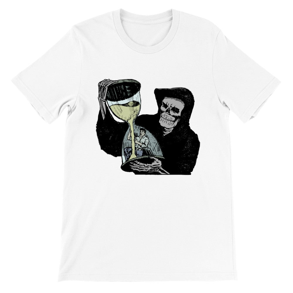 Artwork T-Shirt - Grim Reaper Times Up Artwork - Premium Unisex T-Shirt