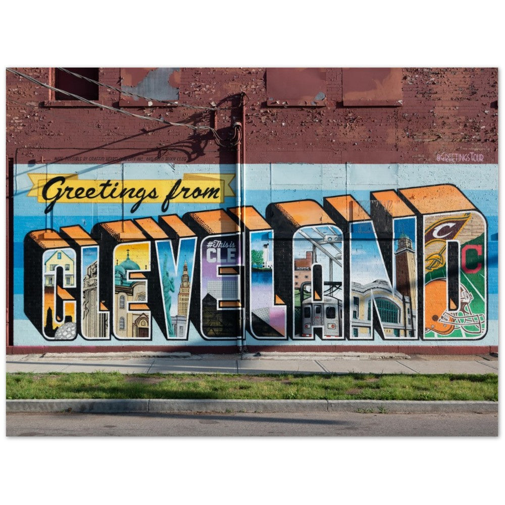 Poster - Street Art - Cleveland Greetings Mural - Classic Matte Poster Paper