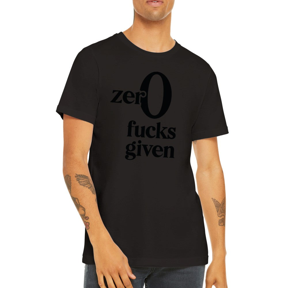 Citat T-shirt - Sjove Citater - Zero Fucks Fiven - Premium Unisex T-shirt