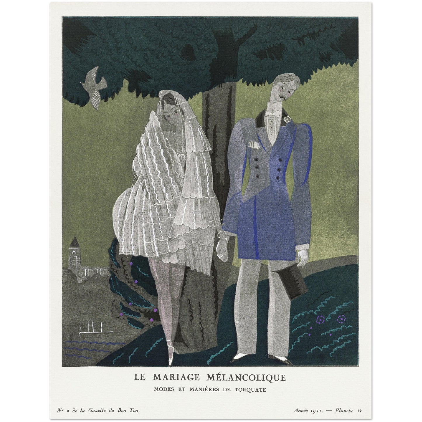 Plakat - die melancholische Ehe, Modes et Manières de Torquate (1921) Charles Martin