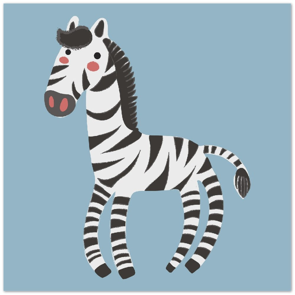 Children's posters - -Zebra Illustration - Premium Matte Poster Paper